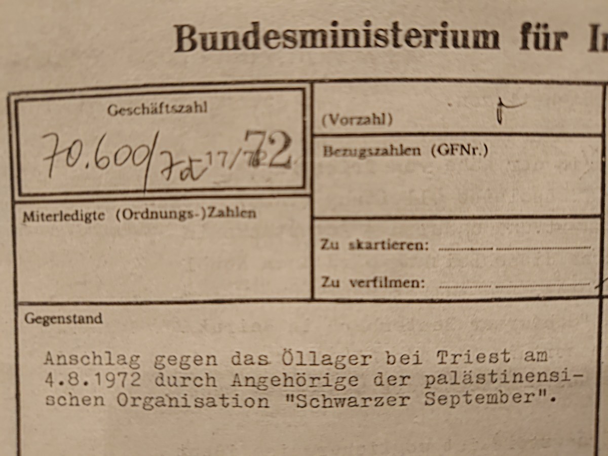 Vor 50 Jahren: Der Anschlag des „Schwarzen September“ gegen das Öltanklager in&nbsp;Triest
